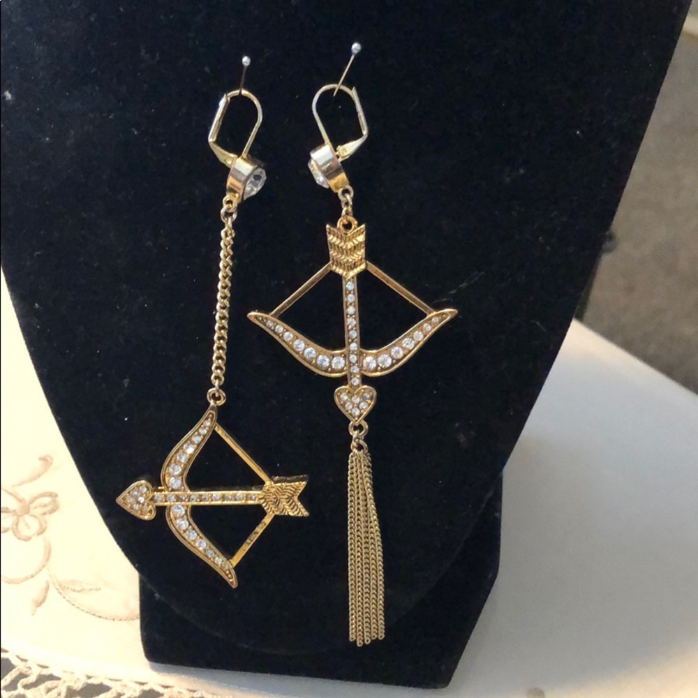 Used earrings gold filed and white stones